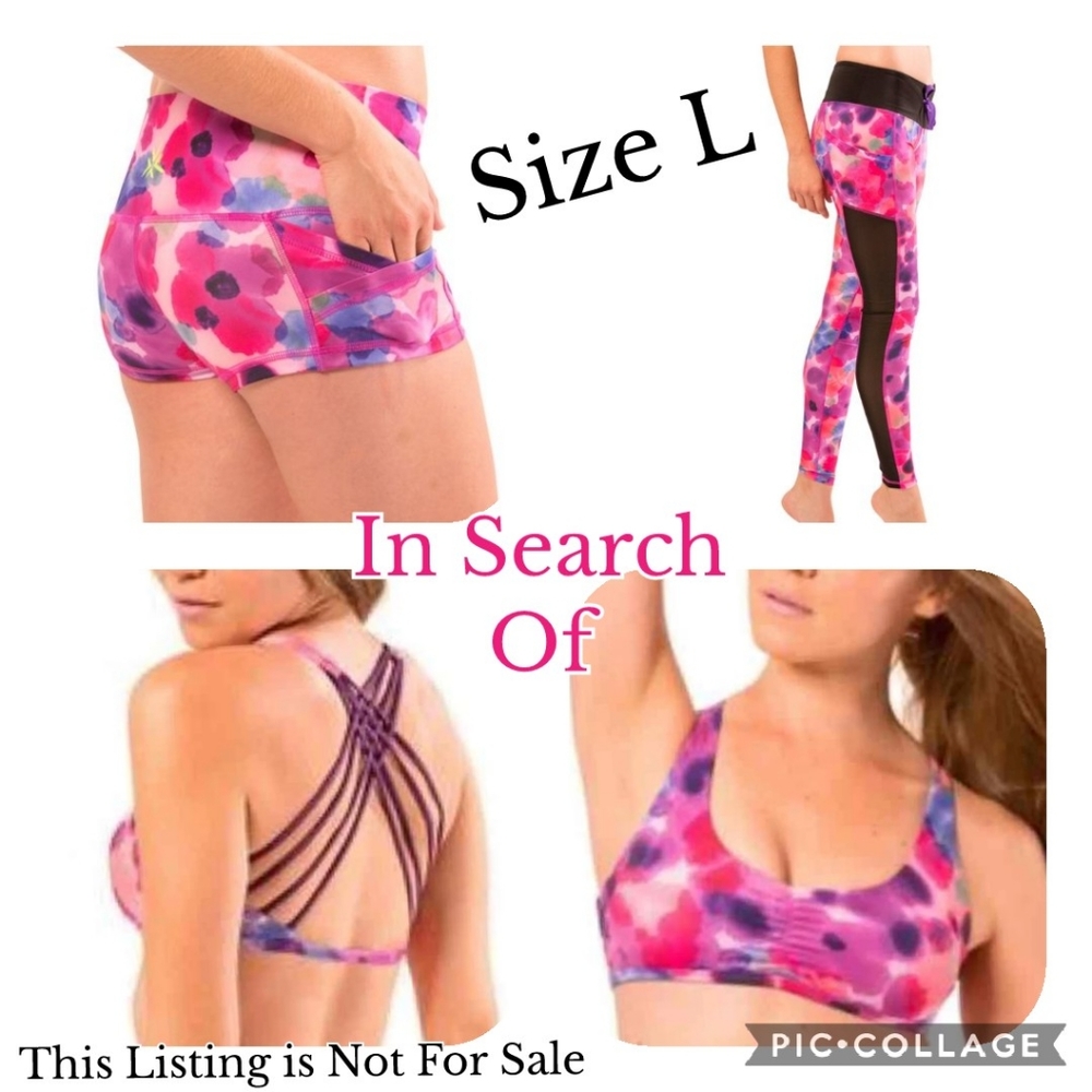 ISO BodyPOP Watercolor Leggings Hot Shorts Bra L